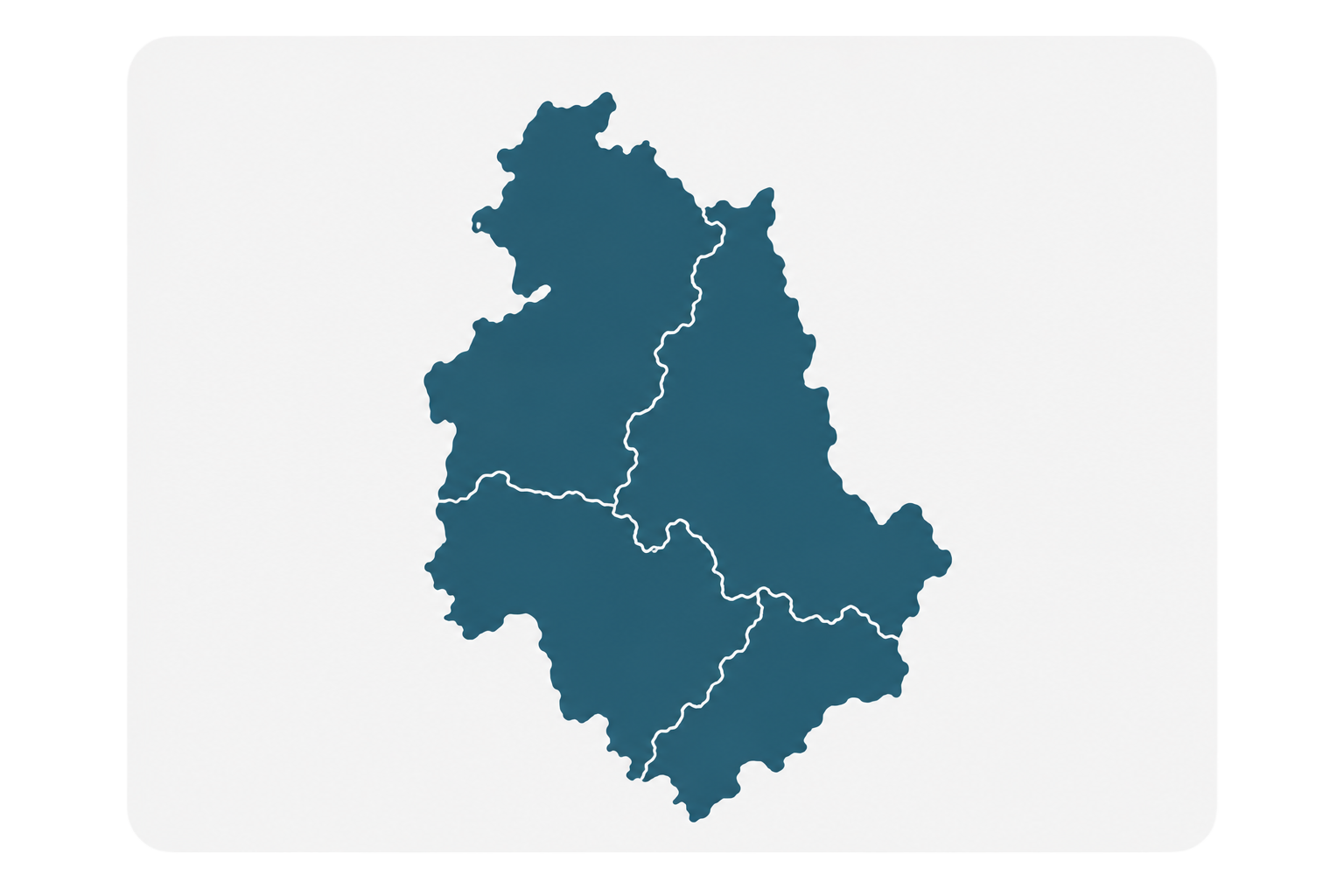 Mappa regionale stilizzata in verde petrolio copy